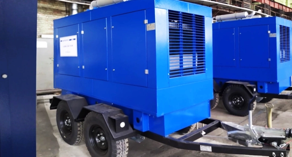 Передвижная электростанция мощность 24 кВт на прицепе под капотом Передвижная ДГУ мощность 24 кВт на прицепе под капотом