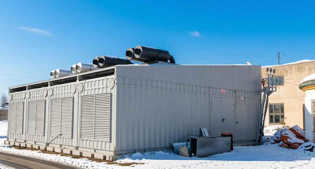 Дизельные генераторы 2 МВт установлены в утепленное модульное здание